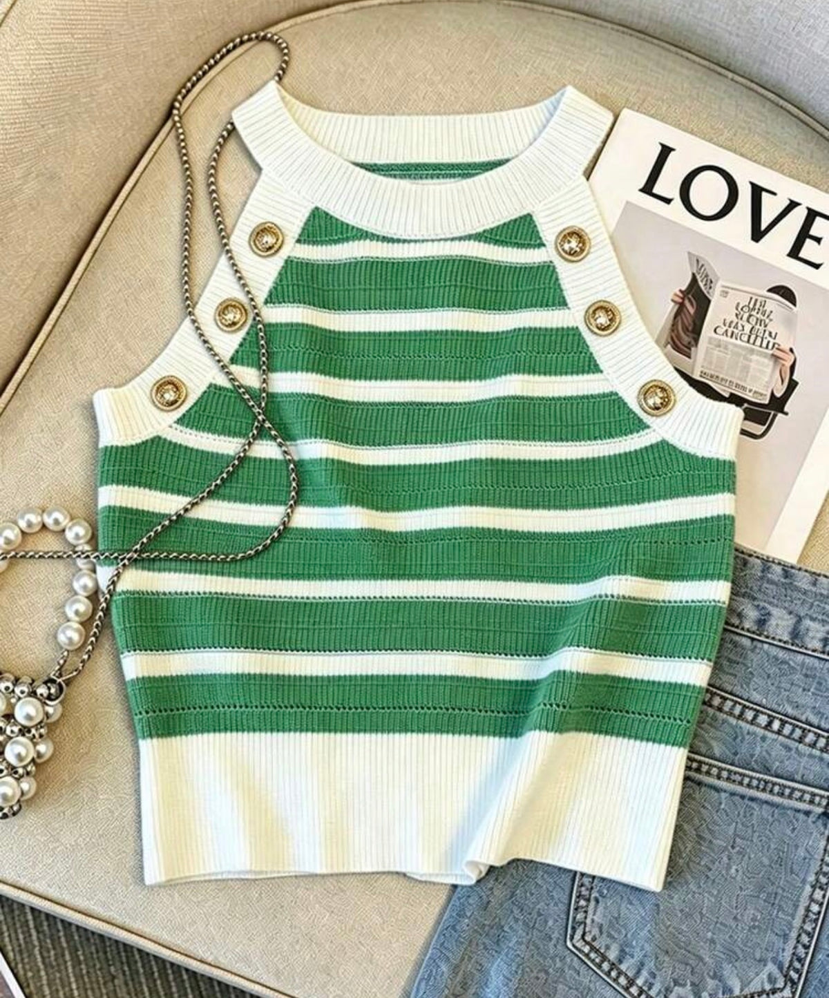 Vibrant Green High neck Halter