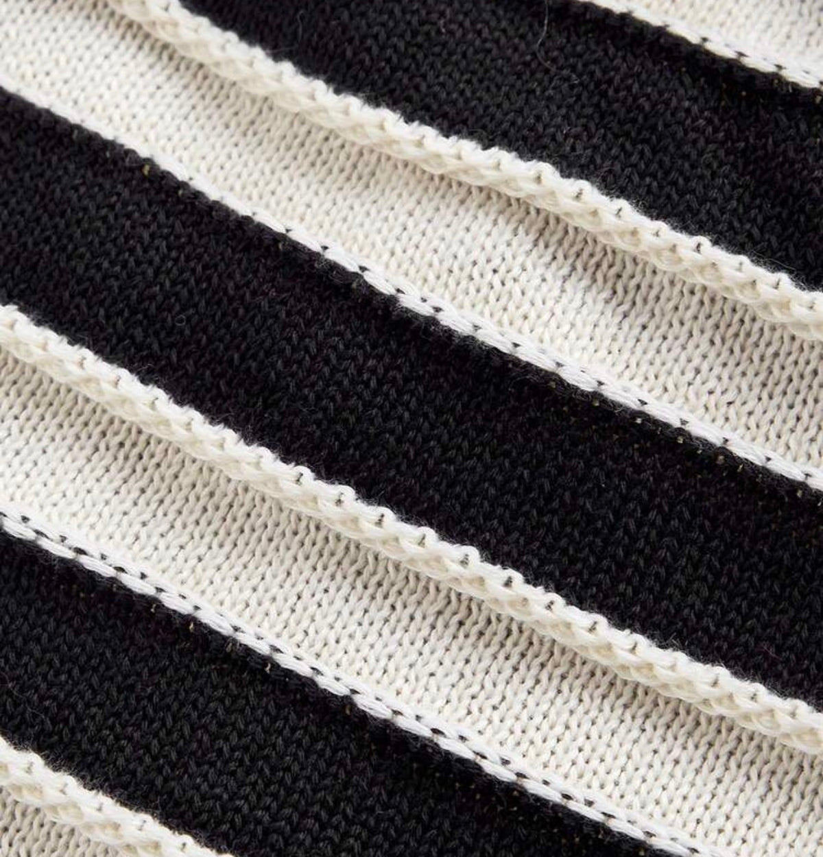 Black and Ivory Stripe Tube Top