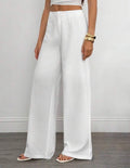 Wide Leg High Waist Cotton Trouser