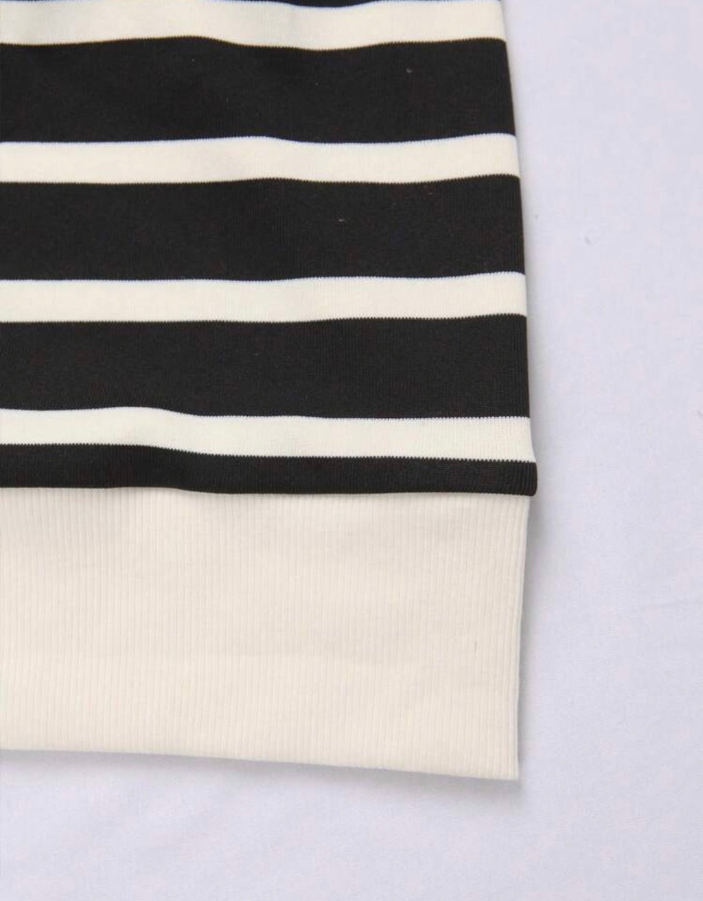 Black and Ivory Stripe High Neck Halter