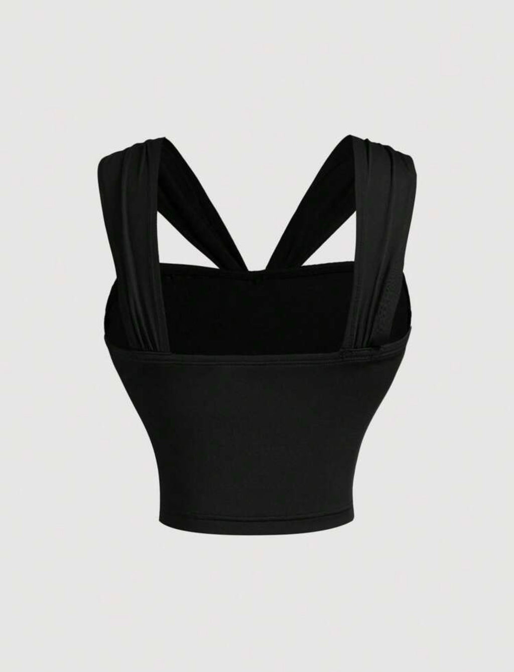 Black V-Neck Halter Crop Top