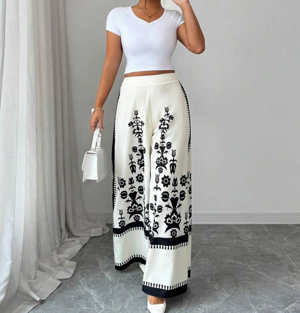 Folk Art Floral Palazzo