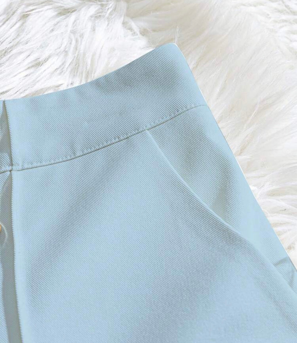 French Blue High Waisted Tailored Shorts