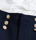 Navy Blue High Waisted Tailored Shorts