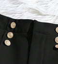 Black High Waisted Tailored Shorts