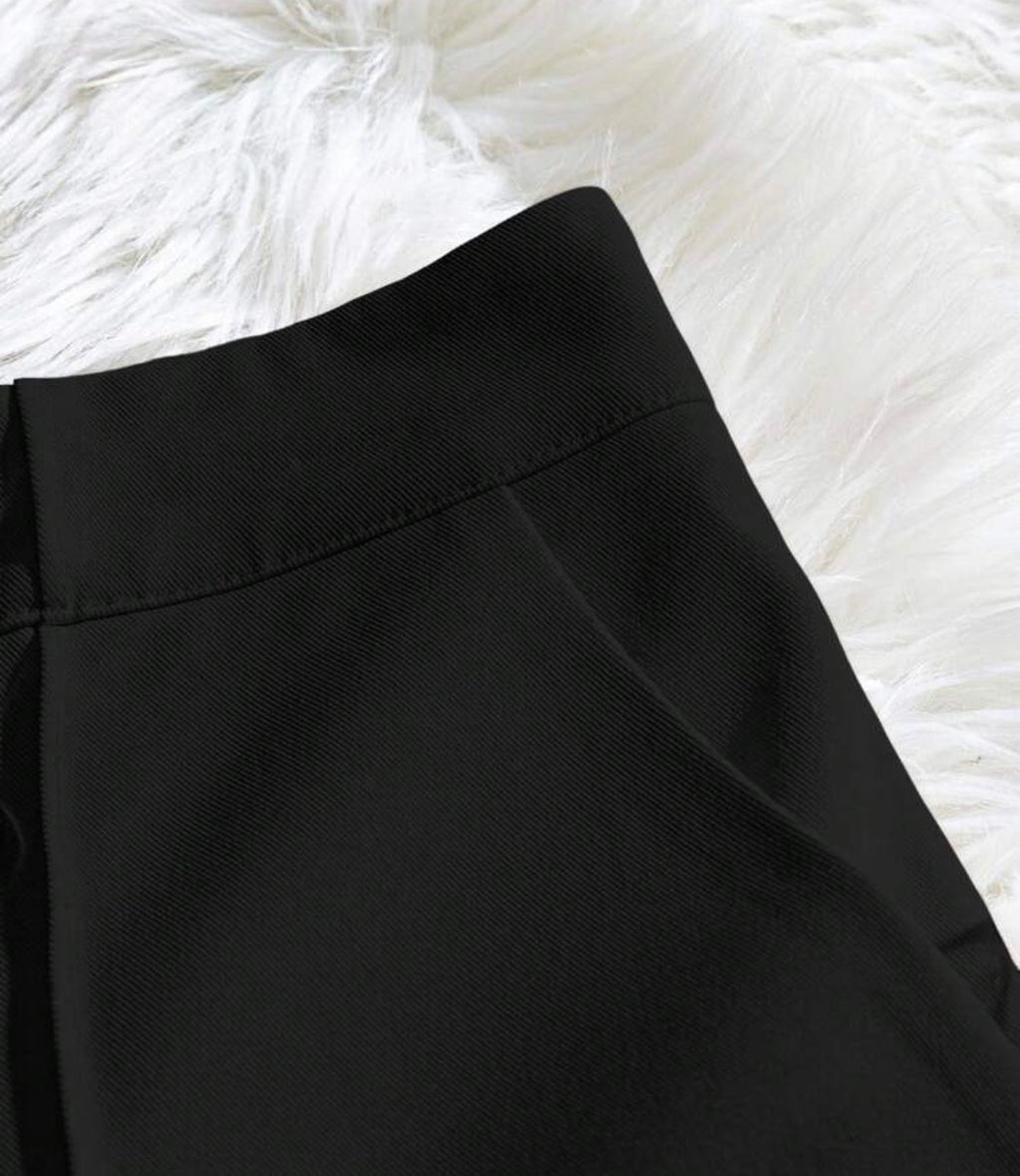 Black High Waisted Tailored Shorts
