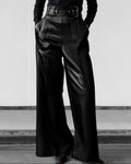 Faux Leather Wide Leg Trouser