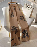 Printed Wide Leg Trousers
